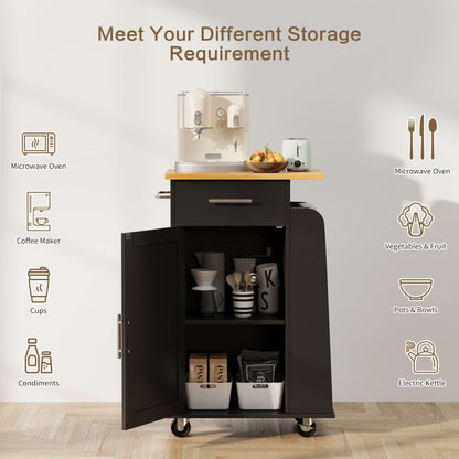 sobaniilowholesale Kitchen Island Rolling Cart with Storage Cabinet, Coffee Bar (7404392186032)