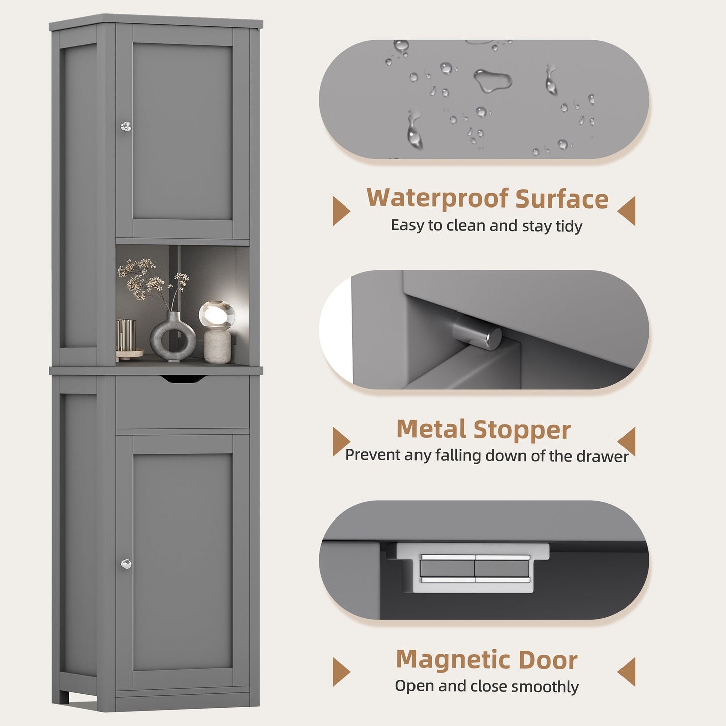 sobaniilo wholesale Bathroom Cabinet with 2 Doors & 1 Drawer