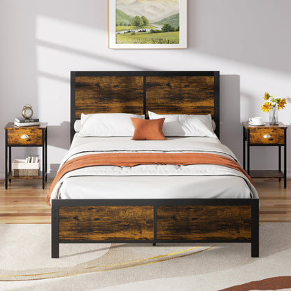 sobaniilowholesale Twin Bed Frame with Headboard and Footboard, Strong Steel Slat Support