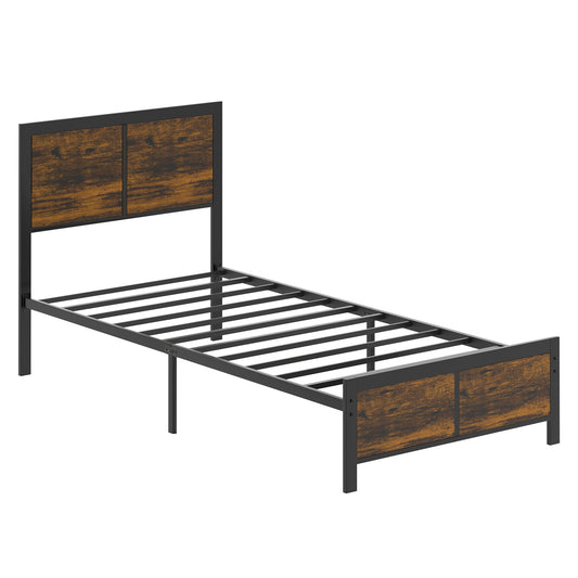 sobaniilowholesale Twin Bed Frame with Headboard and Footboard, Strong Steel Slat Support