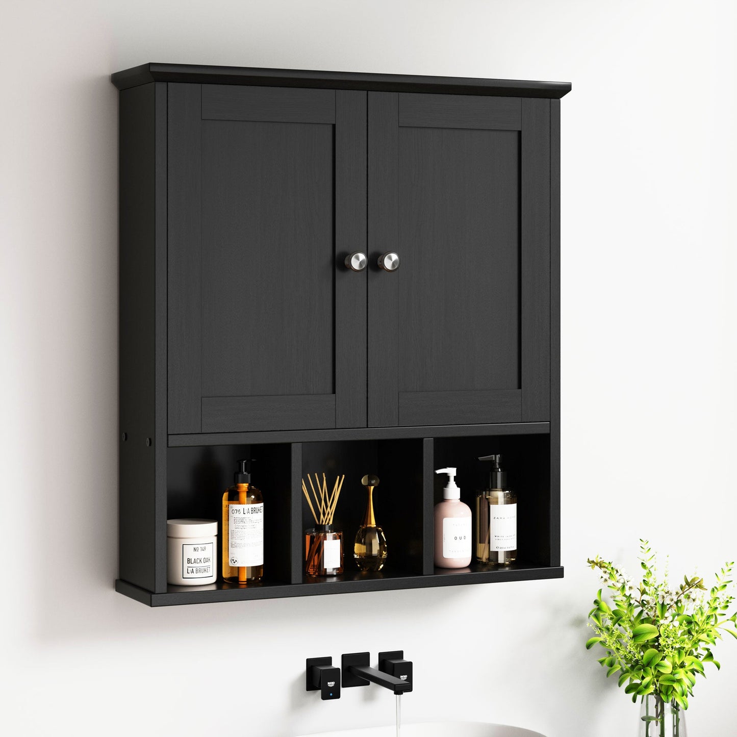 sobaniilowholesale Bathroom Wall Cabinet with 2 Door &Adjustable Shelves