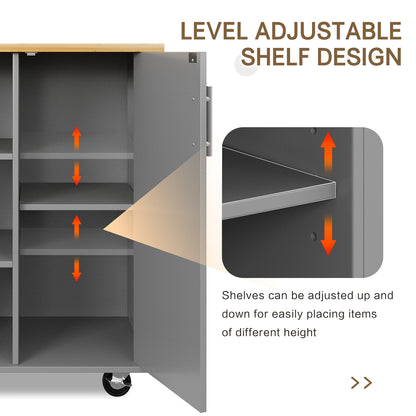 sobaniilowholesale 47.2" Large Kitchen Cabinet with Open Shelves, Kitchen Island (7404396937392)