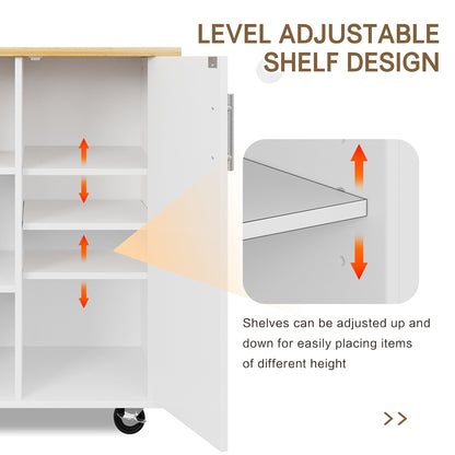 sobaniilowholesale 47.2" Large Kitchen Cabinet with Open Shelves, Kitchen Island (7404396937392)