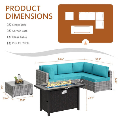 sobaniilowholesale 45" Propane Fire Pit Table 50,000 BTU Steel Gas Fire Pit (7289552863408)