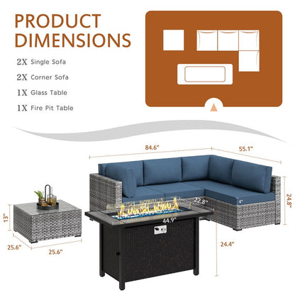 sobaniilowholesale 45" Propane Fire Pit Table 50,000 BTU Steel Gas Fire Pit (7289552863408)