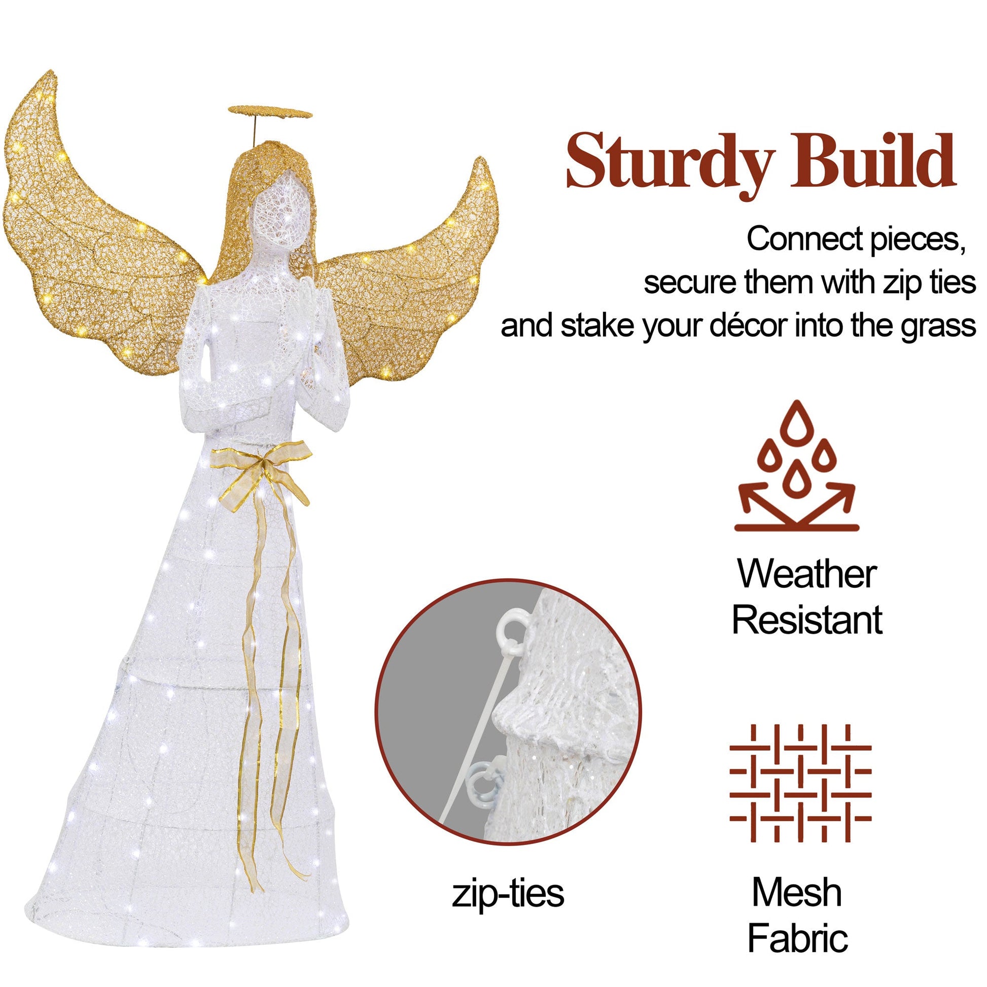 sobaniilowholesale Christmas Standing Angel 3D Extra Large Light Holiday Display Family Set (7729628446896)