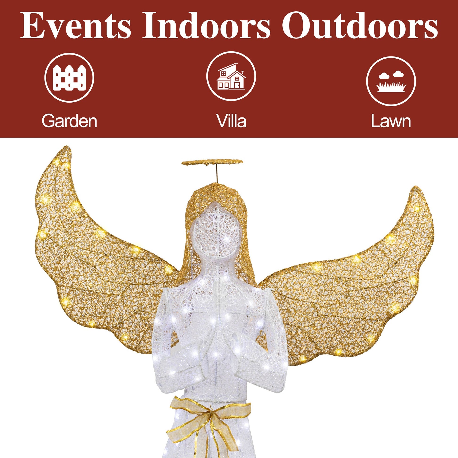 sobaniilowholesale Christmas Standing Angel 3D Extra Large Light Holiday Display Family Set (7729628446896)