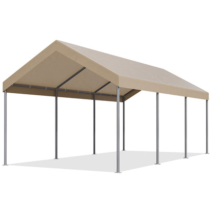 sobaniilowholesale Carport 10 x 20 ft Heavy Duty Carport Car Canopy with Powder-Coated Steel Frame,  Shelter Party Tent with 180g PE Tarp for Wedding, Garden (7404386713776)