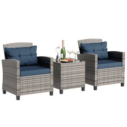 sobaniilowholesale Patio Furniture 3 Pieces/4 Pieces Outdoor Wicker Loveseat Set With Cushions