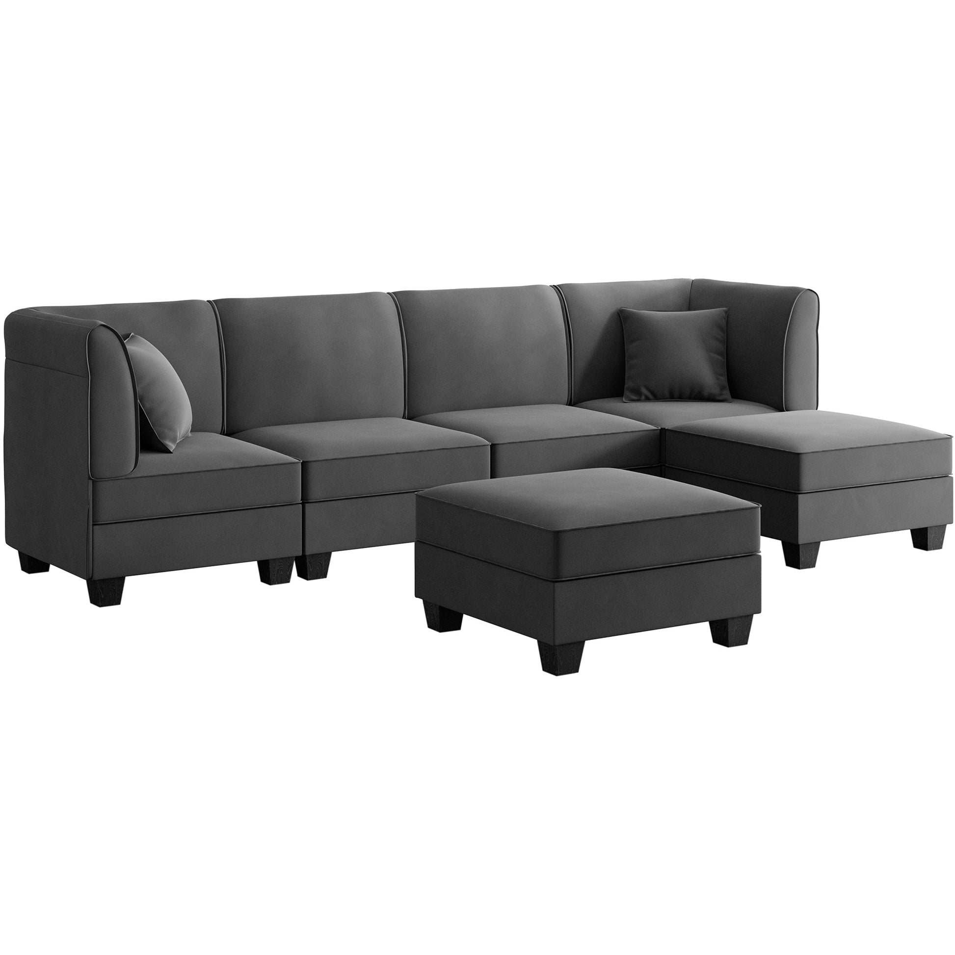 sobaniilowholesale  U-Shape Convertible Sectional Sofa Couch with 6 Seats
#color_dark-grey