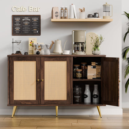 sobaniilo wholesale Rattan Storage Cabinet, Multifunctional Cupboard, Accent Large Storage Space Cabinet with Rattan Decorated Doors for Living Room, Entryway