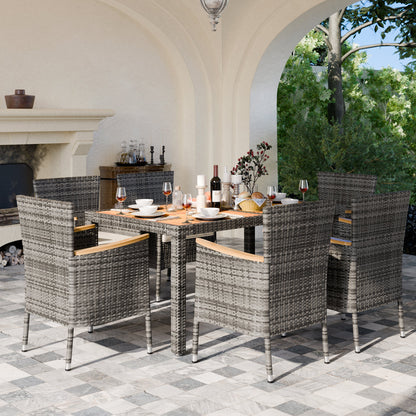 sobaniilowholesale 5 Pieces/ 7 Pieces Patio Dining Set, Square Wood Table (7047179927728)