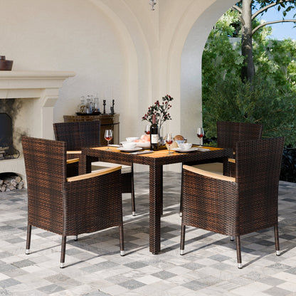 sobaniilowholesale 5 Pieces/ 7 Pieces Patio Dining Set, Square Wood Table (7047179927728)