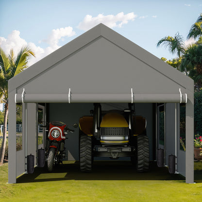 sobaniilowholesale Carport, 10x20 ft Heavy Duty Carport Canopy with Roll-up Windows, Portable Garage for Car, Truck, Boat (7404387926192)