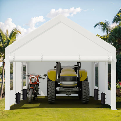 sobaniilowholesale Carport, 10x20 ft Heavy Duty Carport Canopy with Roll-up Windows, Portable Garage for Car, Truck, Boat (7404387926192)