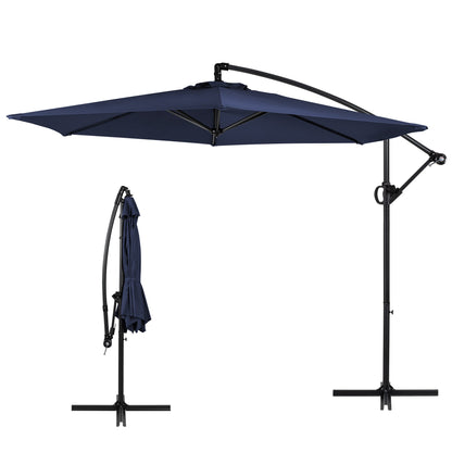 sobaniilowholesale Patio Offset Umbrella Easy Tilt Adjustment,Crank and Cross Base, Outdoor Cantilever Hanging Umbrella with 8 Ribs (7504185786544)