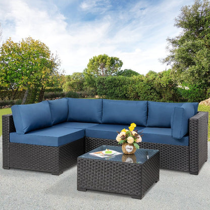 sobaniilowholesale 5 Pieces Outdoor Sectional Sofa, Patio furniture Set#color_aegean-blue