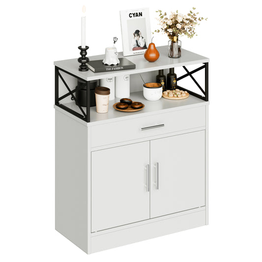 sobaniilowholesale Kitchen Buffet Sideboard Cabinet with Adjustable Shelf,Wooden Storage Cabinet with 2 Doors and 1 Drawers¡ê?Modern Farmhouse Coffee Bar Cabinet with Storage for Kitchen/Living Room (7612660711600)