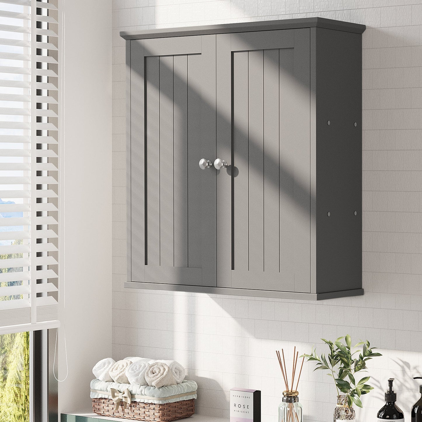 sobaniilo wholesale Bathroom Wall Cabinet with 2 Door & Shelves