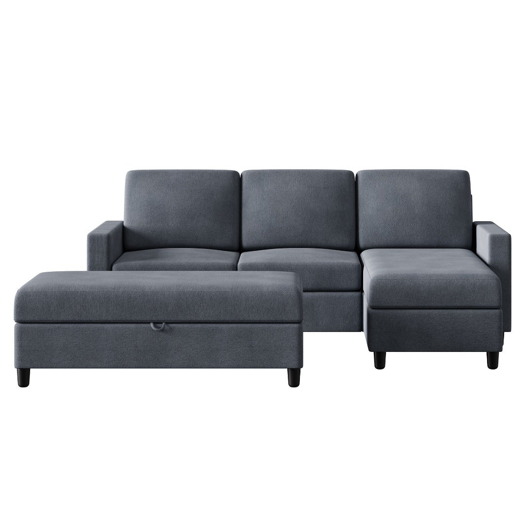 sobaniilowholesale Sectional Sofa With Long Storage Ottoman For Small Apartment#color_dark-grey (7136755155120)