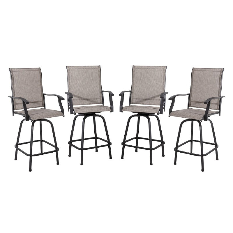 sobaniilowholesale Patio Furniture Outdoor All-Weather Texilene Swivel High Bar Stools Set (7060294140080)