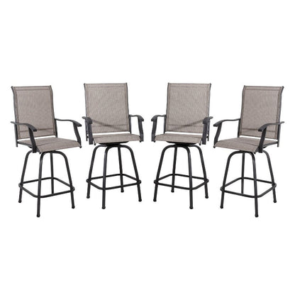 sobaniilowholesale Patio Furniture Outdoor All-Weather Texilene Swivel High Bar Stools Set (7060294140080)