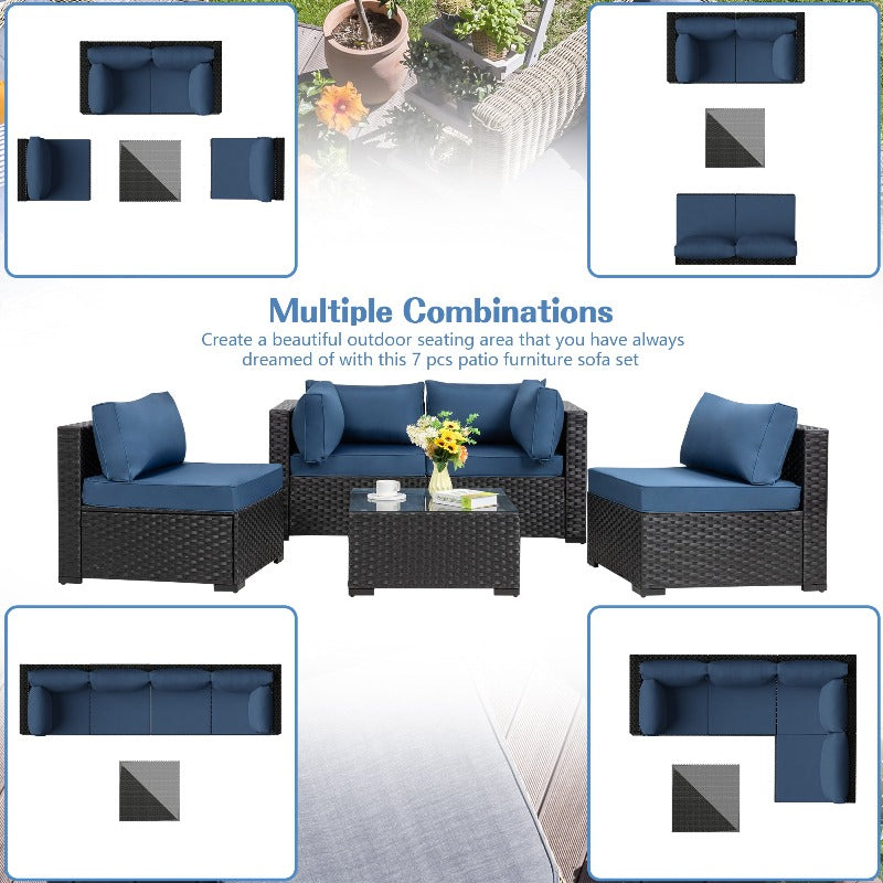 sobaniilowholesale 5 Pieces Outdoor Sectional Sofa, Patio furniture Set#color_aegean-blue