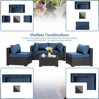 sobaniilowholesale 5 Pieces Outdoor Sectional Sofa, Patio furniture Set#color_aegean-blue