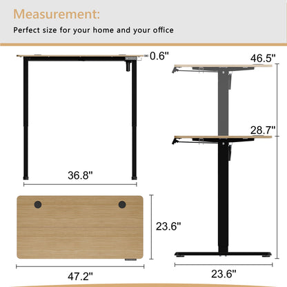 sobaniilowholesale Electric Office Ergonomic Standing Desk 1.2m / 1.4m / 1.6m With Black Metal Table Base (7709669294256)