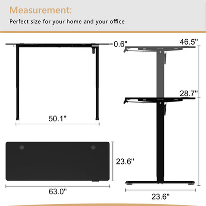 sobaniilowholesale Electric Office Ergonomic Standing Desk 1.2m / 1.4m / 1.6m With Black Metal Table Base (7709669294256)