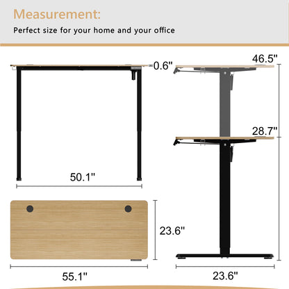 sobaniilowholesale Electric Office Ergonomic Standing Desk 1.2m / 1.4m / 1.6m With Black Metal Table Base (7709669294256)