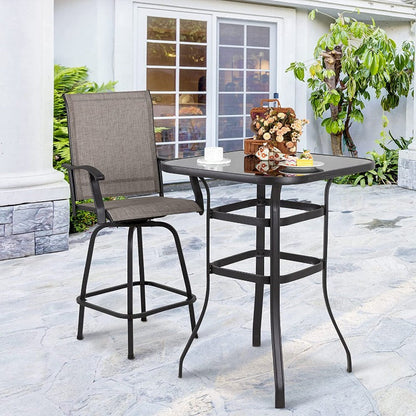 sobaniilowholesale Patio Furniture Outdoor All-Weather Texilene Swivel High Bar Stools Set (7060294140080)