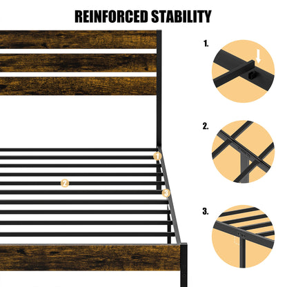 sobaniilowholesale Twin Size Heavy Duty Twin Size Bed Frame with Headboard and Footboard