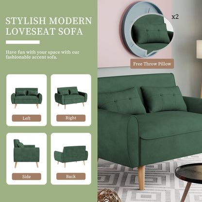 Livingroom sofa set sobaniilowholesale 2-seat 47'' Small Modern Love Seat Sofa  #color_green