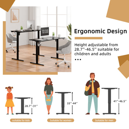 sobaniilowholesale Electric Office Ergonomic Standing Desk 1.2m / 1.4m / 1.6m With Black Metal Table Base (7709669294256)