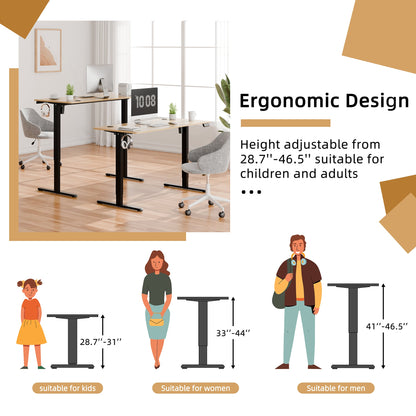 sobaniilowholesale Electric Office Ergonomic Standing Desk 1.2m / 1.4m / 1.6m With Black Metal Table Base (7709669294256)