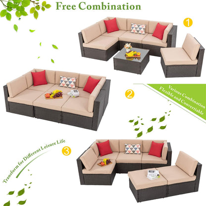 sobaniilowholesale 6 Pieces Outdoor Sectional Sofa Set