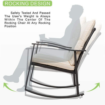 sobaniilowholesale Patio Furniture 3 Pieces Outdoor Rocking Chair Set