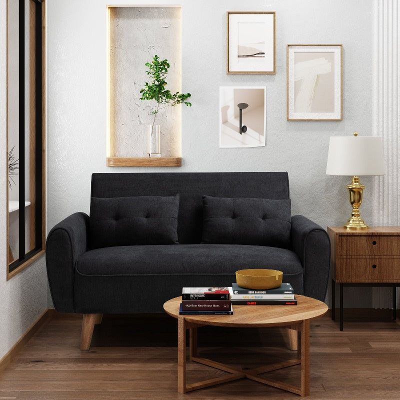 Livingroom sofa set sobaniilowholesale 2-seat 47'' Small Modern Love Seat Sofa#color_black