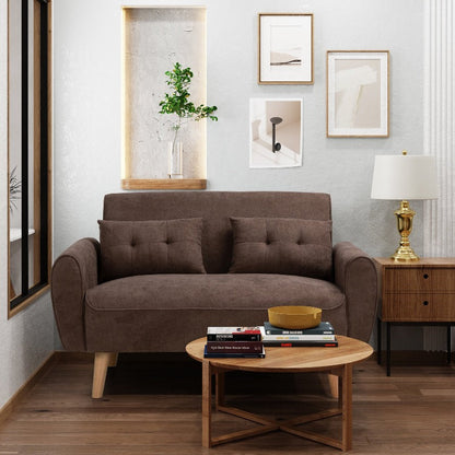 Livingroom sofa set sobaniilowholesale 2-seat 47'' Small Modern Love Seat Sofa#color_brown