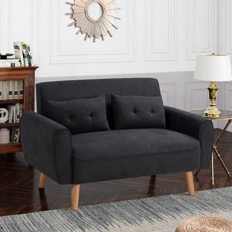 Livingroom sofa set sobaniilowholesale 2-seat 47'' Small Modern Love Seat Sofa#color_black