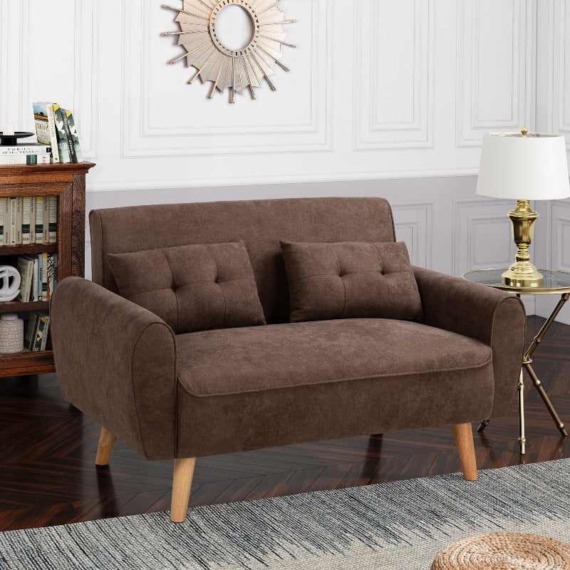 Livingroom sofa set sobaniilowholesale 2-seat 47'' Small Modern Love Seat Sofa#color_brown