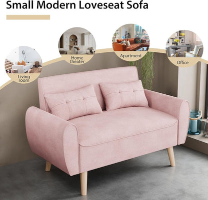 Livingroom sofa set sobaniilowholesale 2-seat 47'' Small Modern Love Seat Sofa  #color_pink