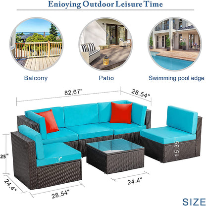 sobaniilowholesale 6 Pieces Outdoor Sectional Sofa Set