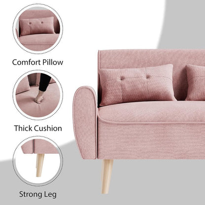 Livingroom sofa set sobaniilowholesale 2-seat 47'' Small Modern Love Seat Sofa  #color_pink