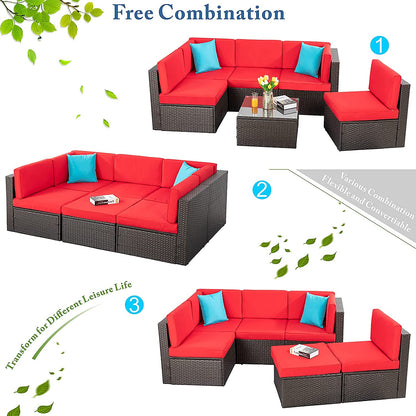 sobaniilowholesale 6 Pieces Outdoor Sectional Sofa Set