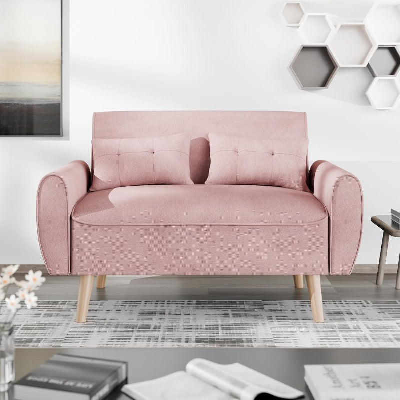 Livingroom sofa set sobaniilowholesale 2-seat 47'' Small Modern Love Seat Sofa  #color_pink