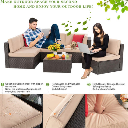 sobaniilowholesale 6 Pieces Outdoor Sectional Sofa Set