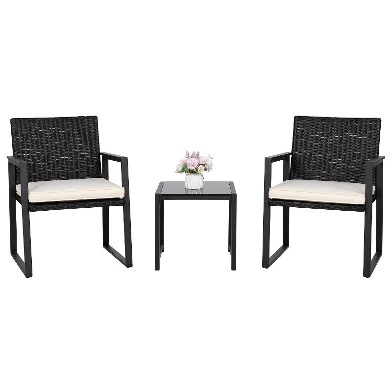 sobaniilowholesale Patio Furniture 3 Pieces Wicker Outdoor Bistro Chairs Set#color_beige