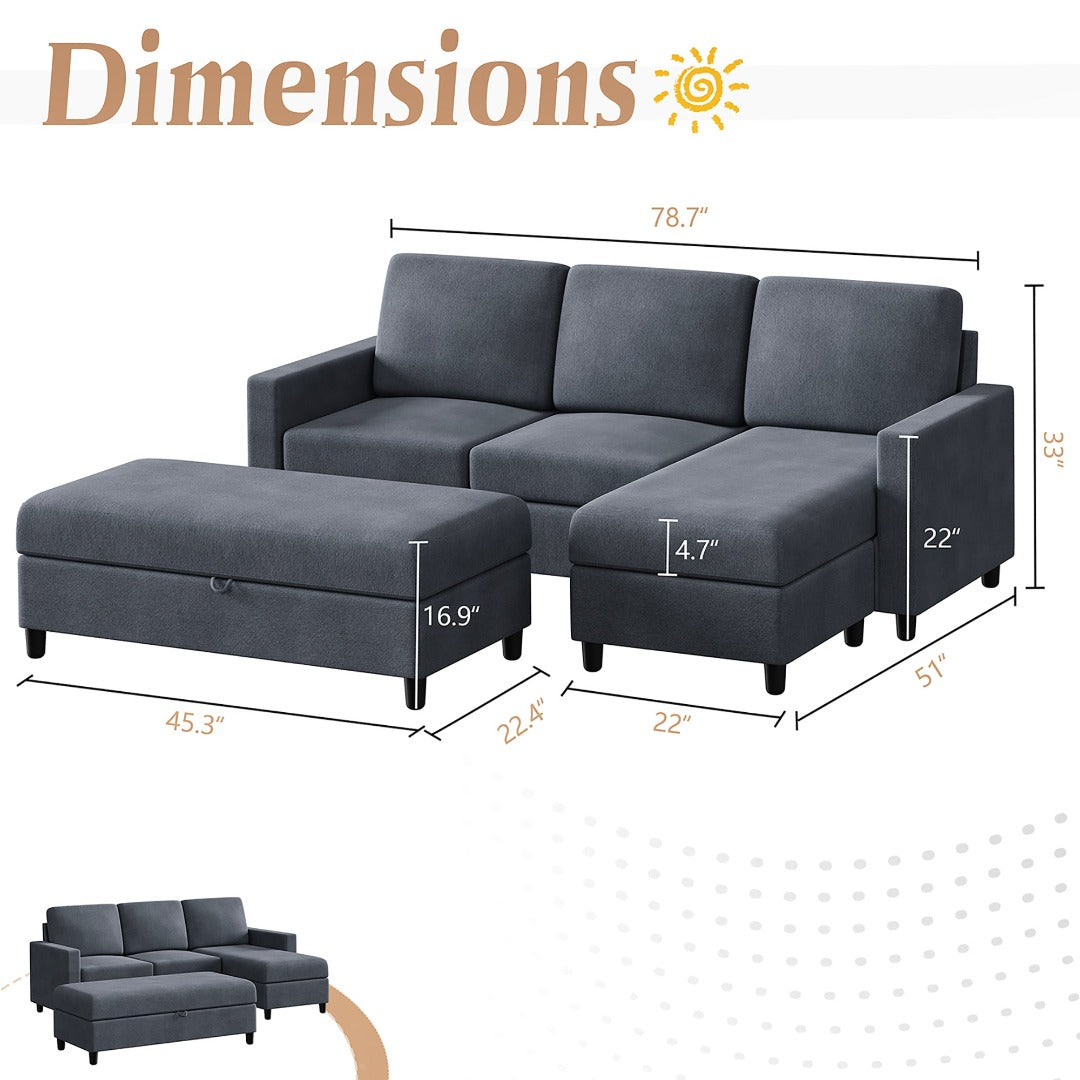 sobaniilowholesale Sectional Sofa With Long Storage Ottoman For Small Apartment#color_dark-grey (7136755155120)